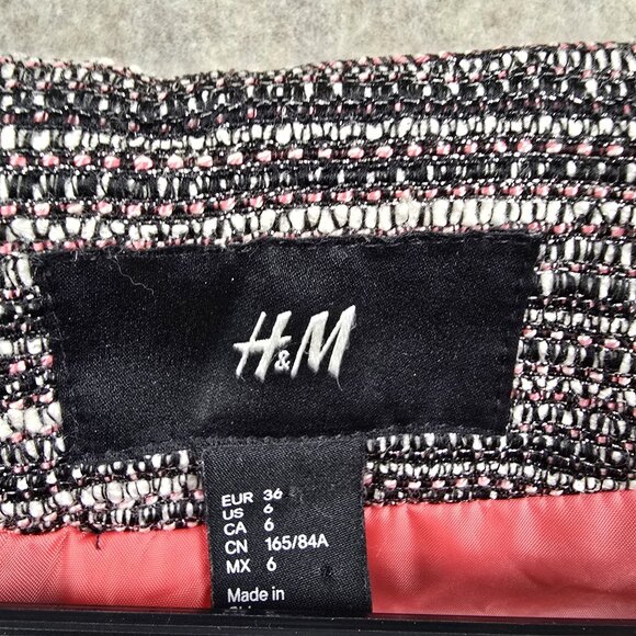 H&M Women’s Textured Metallic Crop Jacket Size 6 Multi-Color - Picture 4 of 7